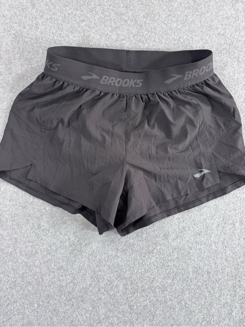 Brooks Women's Black Athletic Running Shorts with Logo Waistband